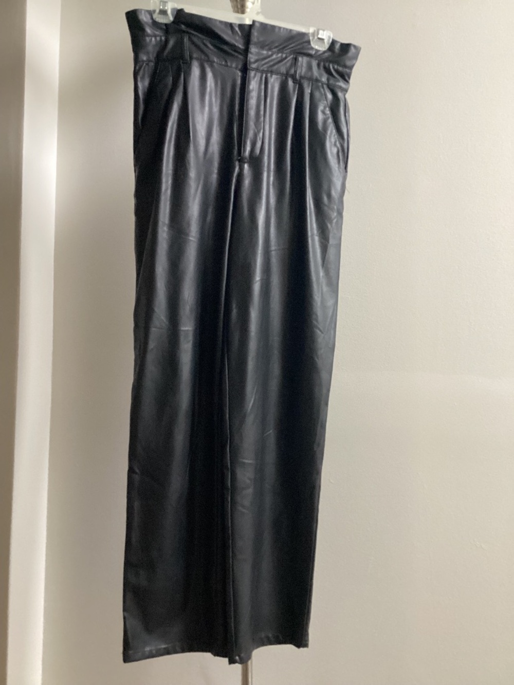 Paper bag waisted pleather pants